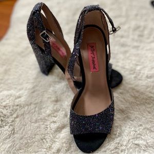 Betsey Johnson Sparkle Block Heels